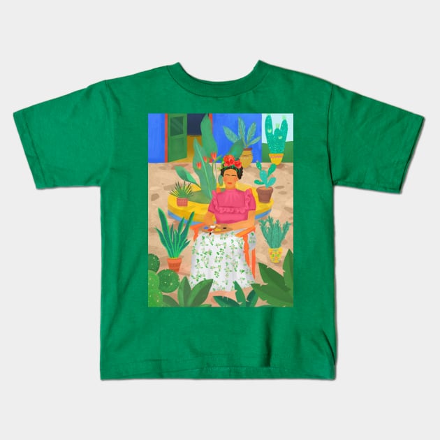 Frida Khalo Kids T-Shirt by Petras